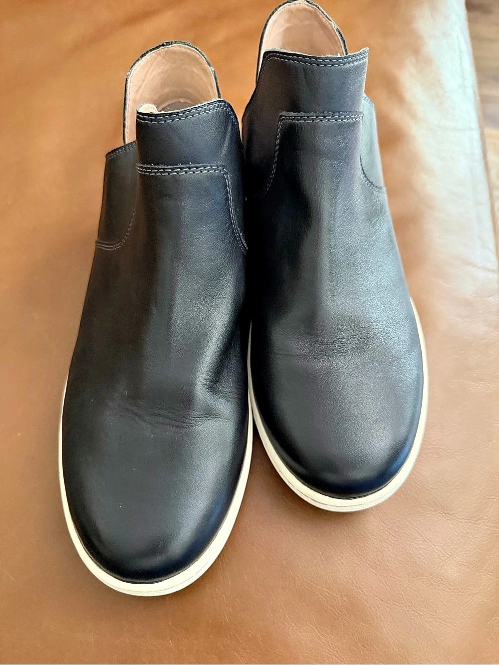 Taos Black Leather Ankle Boots